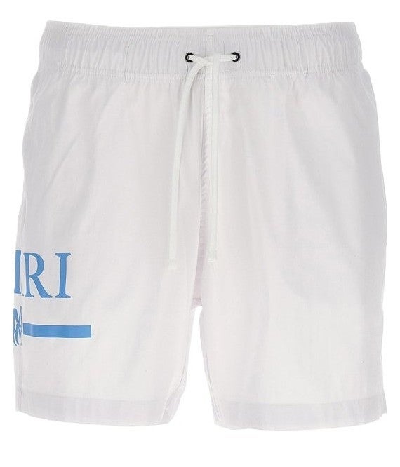 Amiri Swim Shorts Ma Bar White Blue