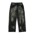 Thug Club Pants Hard-Washed Damaged Denim Black