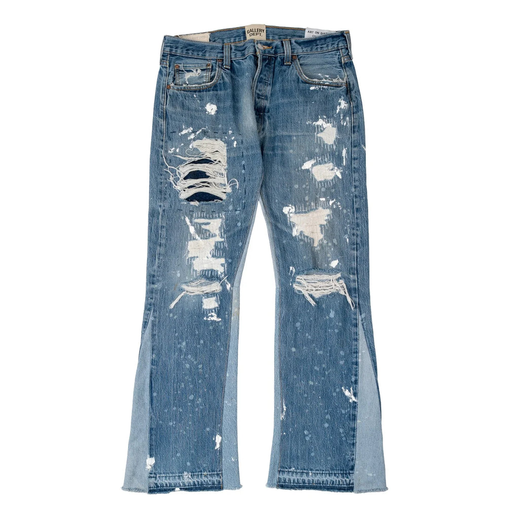 Gallery Dept. Distressed Indiana Flare Dark Blue Jeans