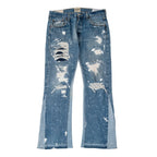Gallery Dept. Distressed Indiana Flare Dark Blue Jeans