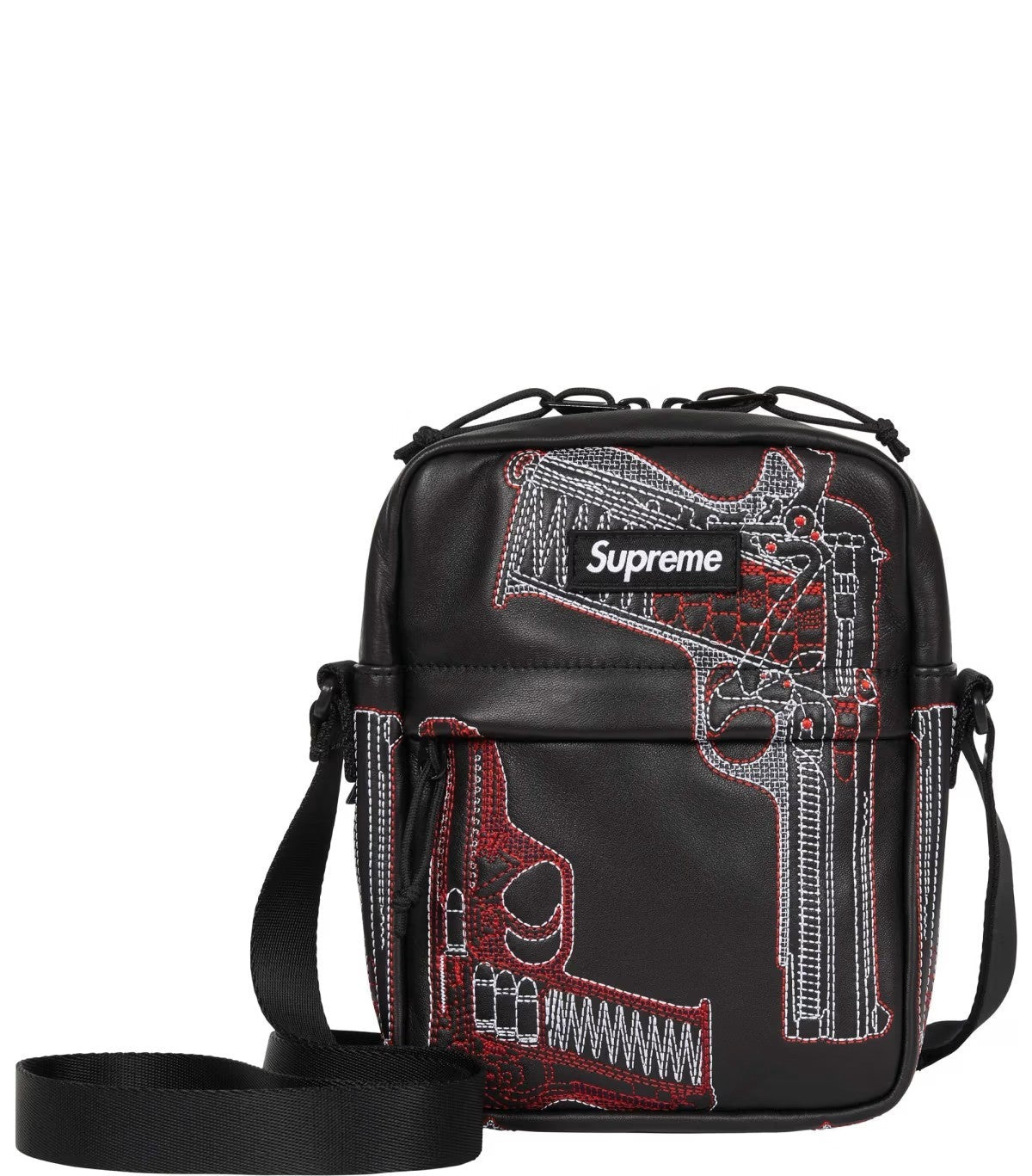 Supreme Black Leather Shoulder Bag