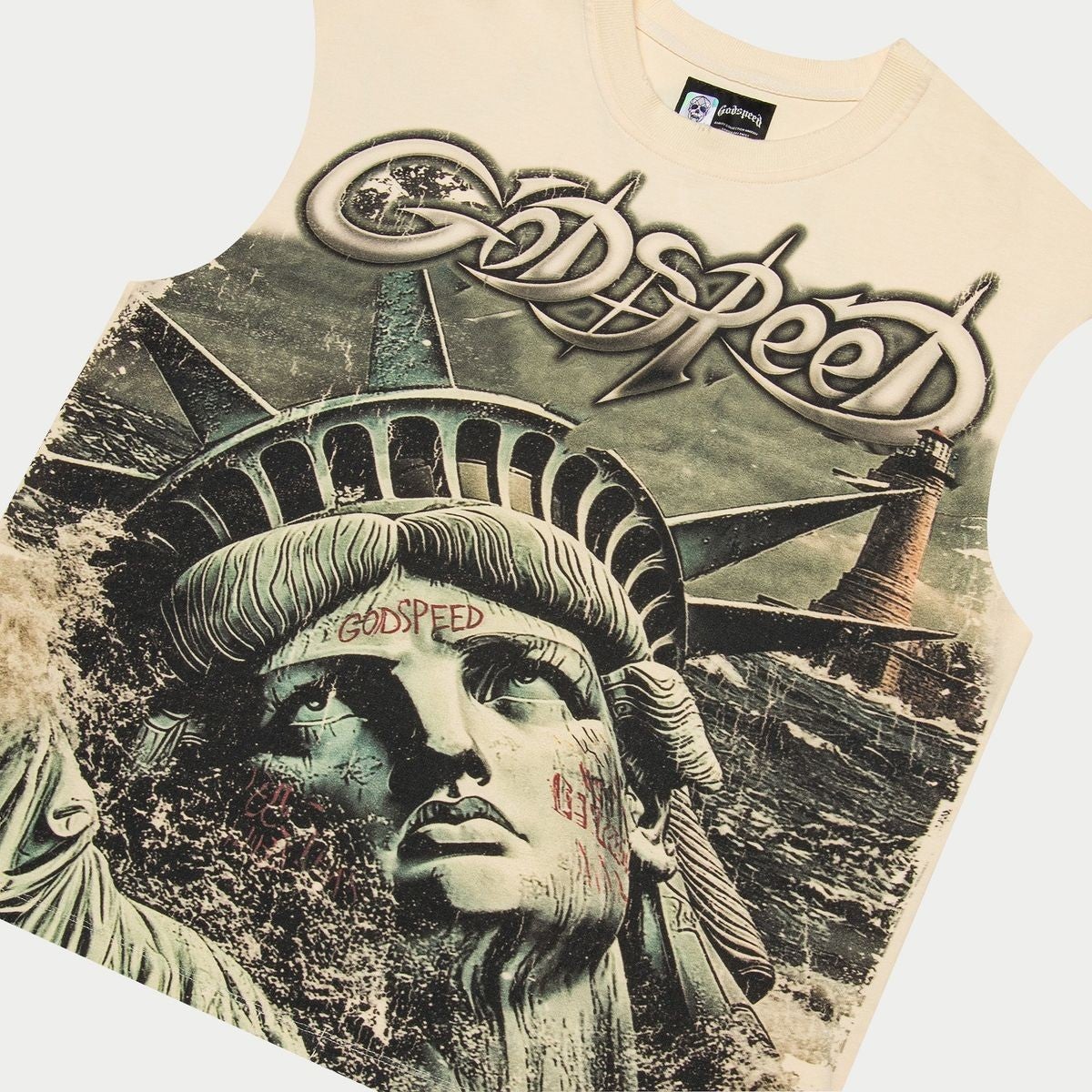 Godspeed Tee Sunken Liberty 2 Sleeveless Bone