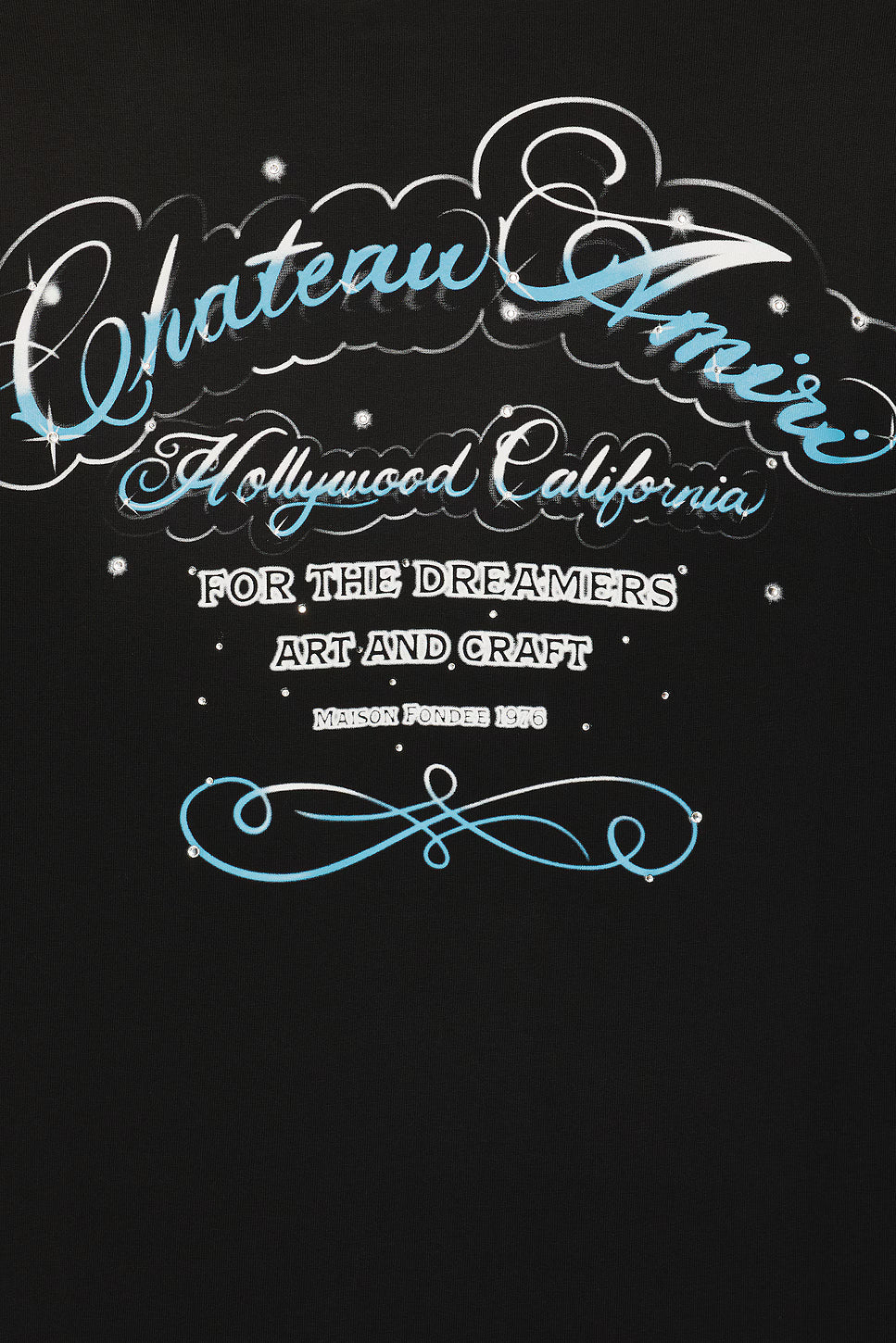 Amiri Tee Crystal Chateau Script Oversized