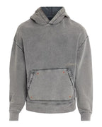 Amiri Stud Cotton Hoodie Grey