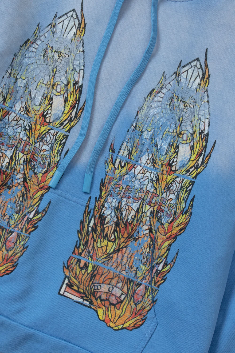 Who Decides War Hoodie Blue FADED FLAME GLASS