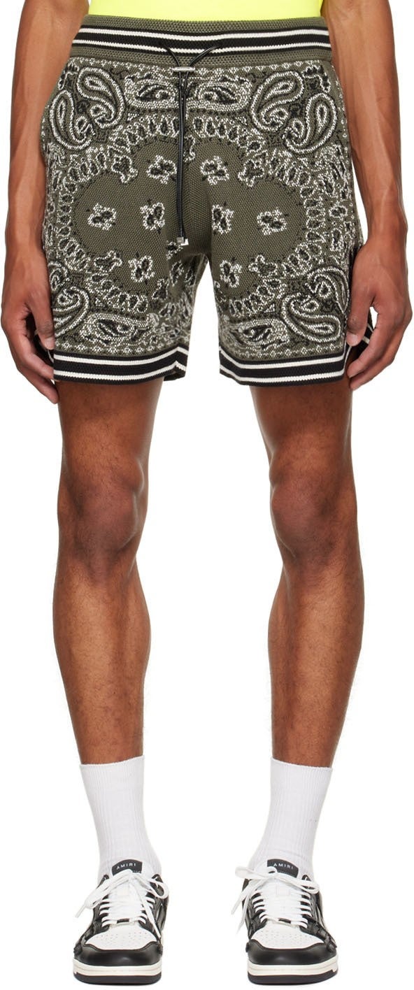 Amiri Shorts Bandana Green