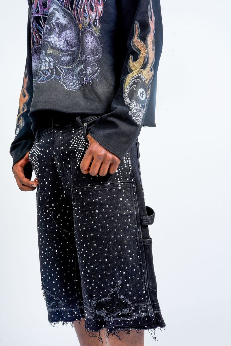 Paper Monet Shorts Black CRYSTALIZED