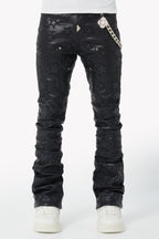 GUAPI JEANS Obsidian Black Stars Leather Pant