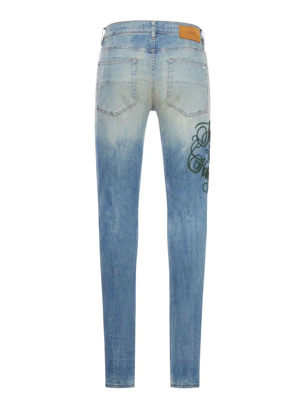 Amiri Jeans Storm Indigo Hollywood Green Patch