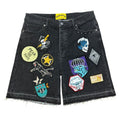 Godspeed Denim Shorts Patchwork Black