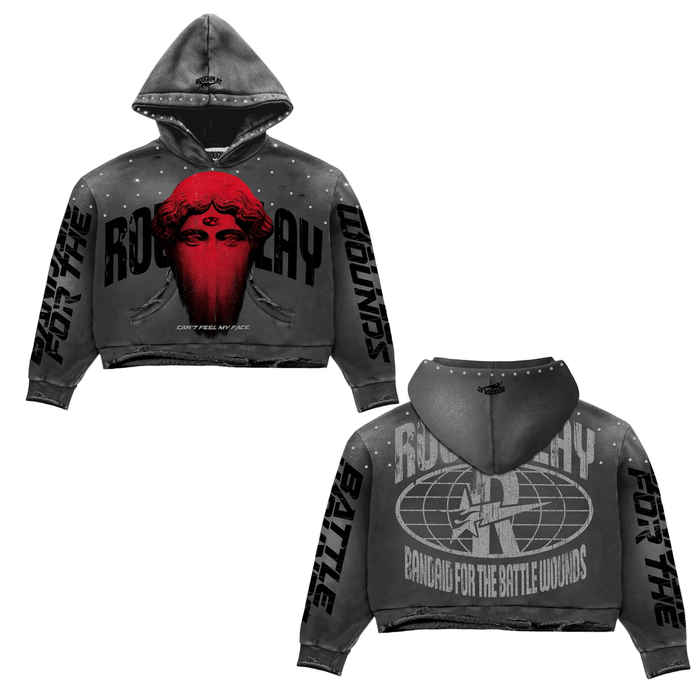 Roughplay Cant Feel My Face Hoodie Grey Red
