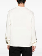 Amiri Tee Wolf Moon Crystal Long Sleeve White