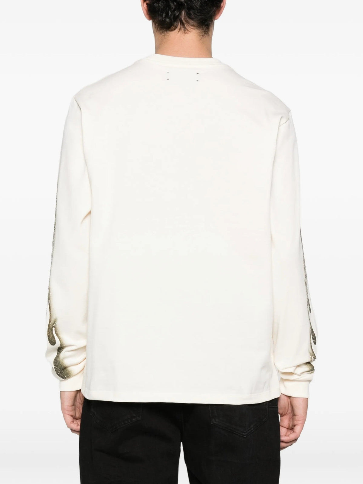 Amiri Tee Wolf Moon Crystal Long Sleeve White