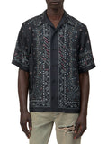 Amiri Stud Black Silk Bowling Shirt