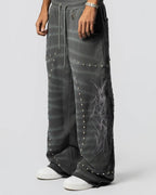 Visionary Club SWEATPANTS GREY "CRASH BURNERS" WIDE LEG