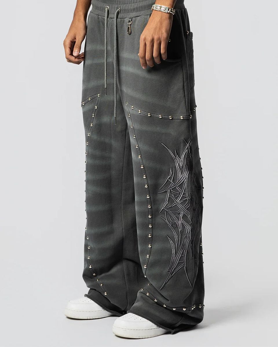 Visionary Club SWEATPANTS GREY "CRASH BURNERS" WIDE LEG