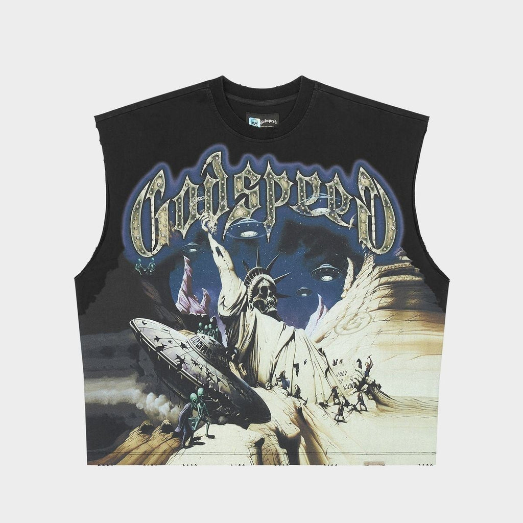Godspeed Tee The Landing Sleeveless Black