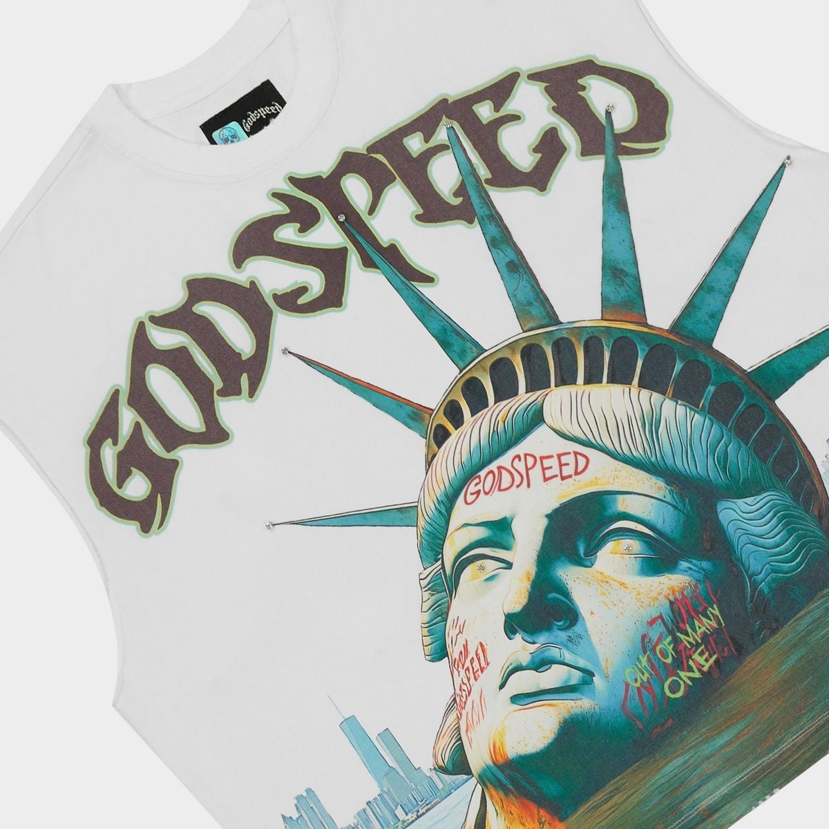 Godspeed Tee Sunken Liberty Sleeveless White