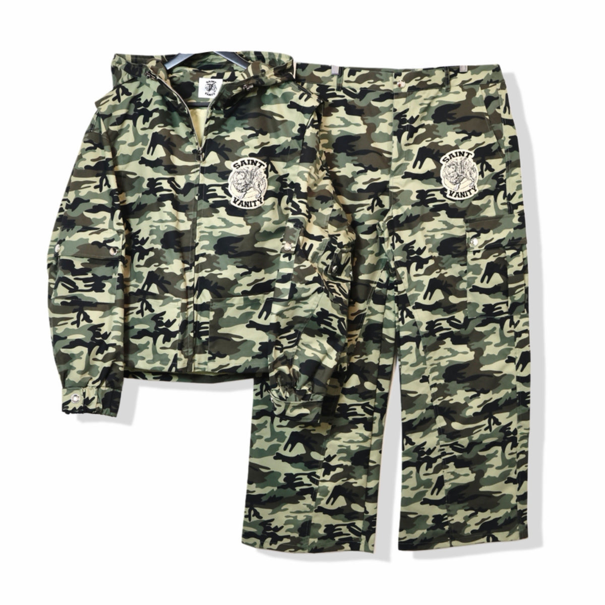 Saint Vanity Nylon Cargo Set "Woodland Camo"