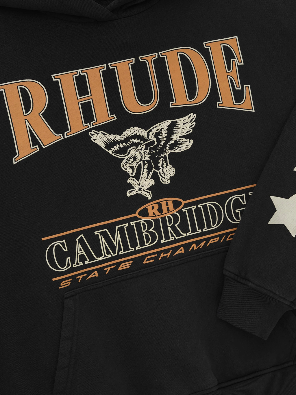 Rhude Hoodie Black Cambridge State Champs