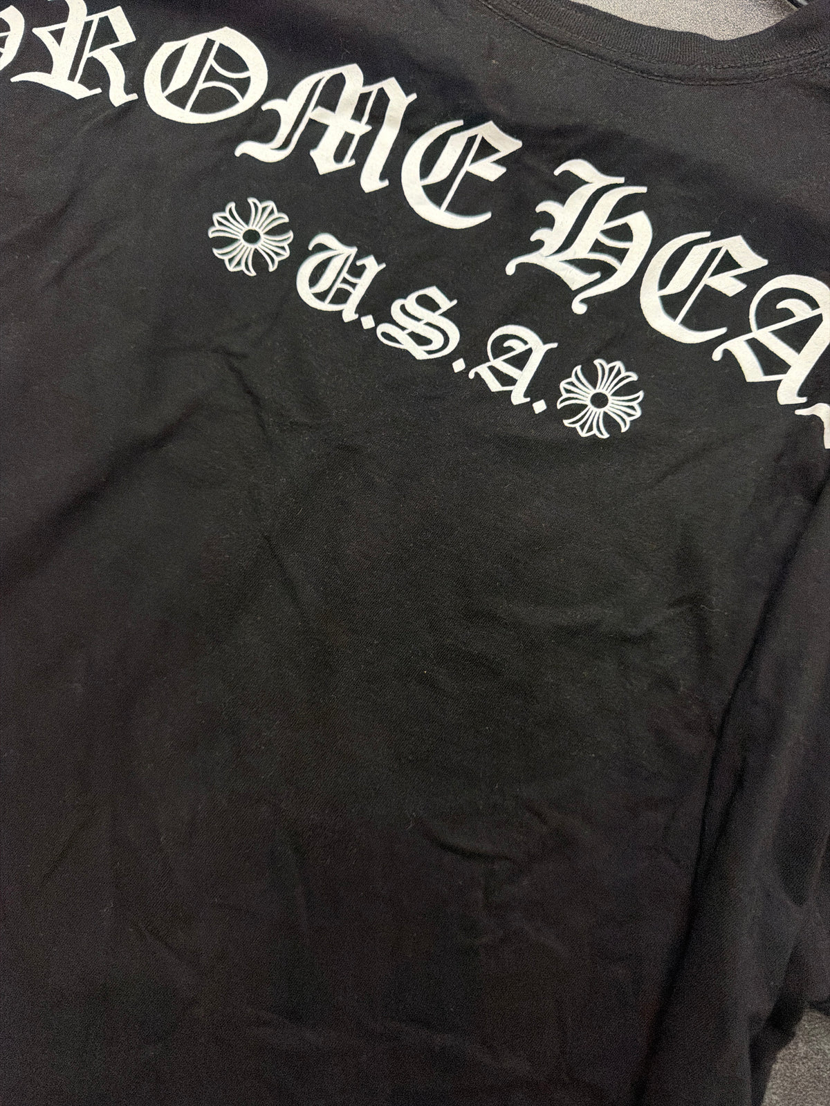 Chrome Heart Tee Scroll Logo Pocket Black Pre-owned