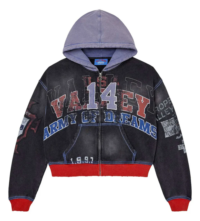 Vale Forever Hoodie Black Red Big 14 Zip Up