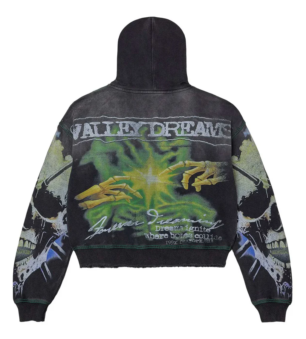 Vale Forever Hoodie Black Green Grave Digger Zip Up