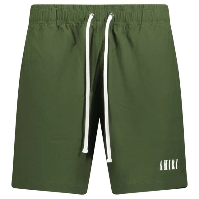 Amiri Swim Shorts Core Logo Olive Green