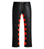 Lost Shdws Leather Pant Black Red