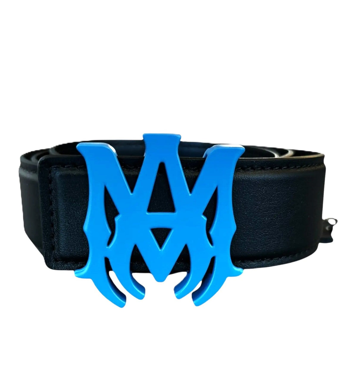 Amiri Belt Black Blue MA Logo Leather