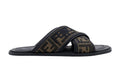 Fendi Jacquard Fabric Sandals Black