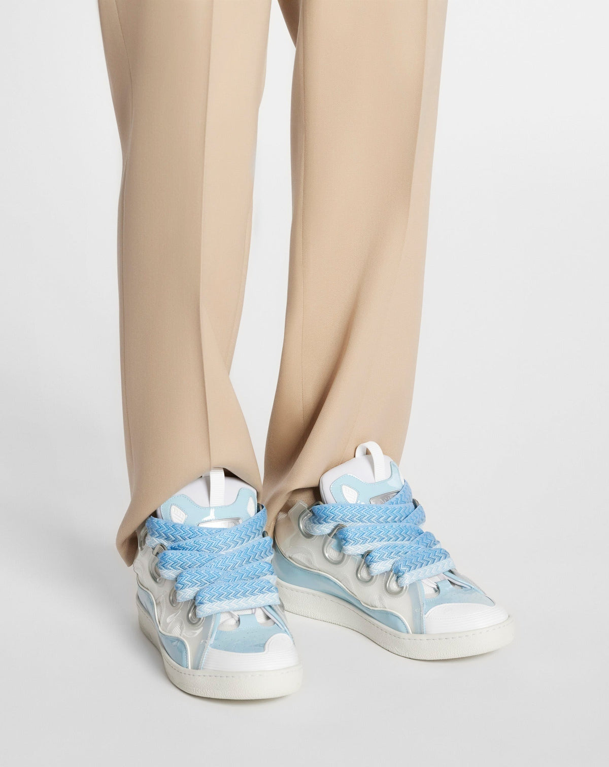 Lanvin Curb Sneakers White Light Blue
