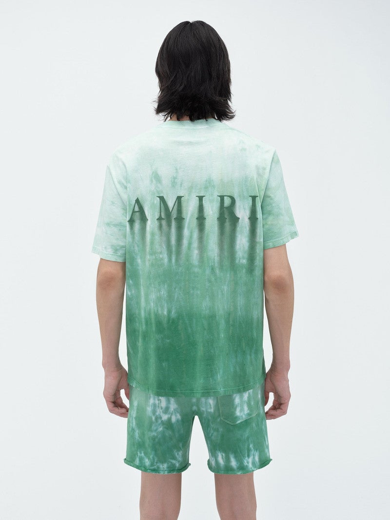 Amiri Tee MA Logo Dip Dye Green