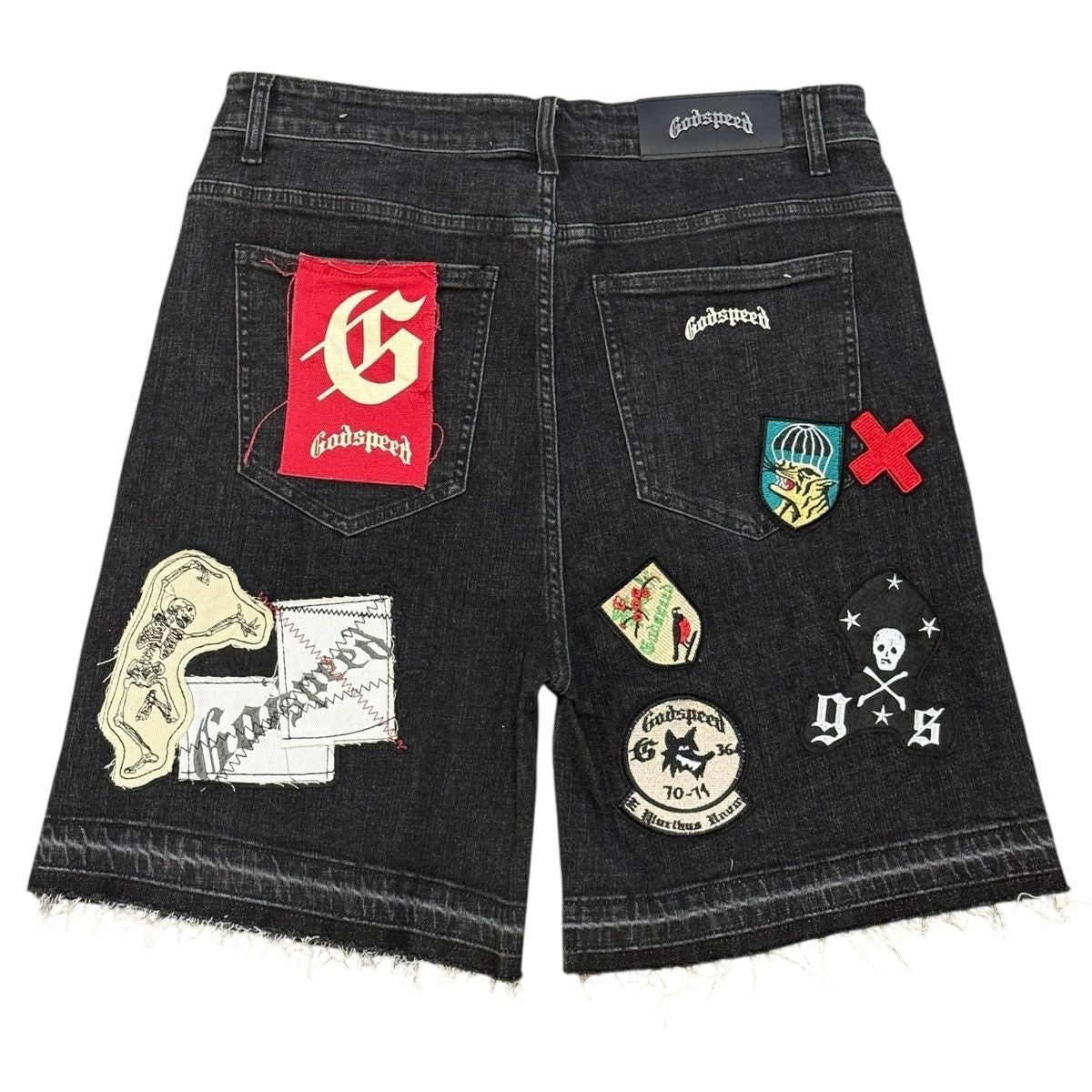 Godspeed Denim Shorts Patchwork Black