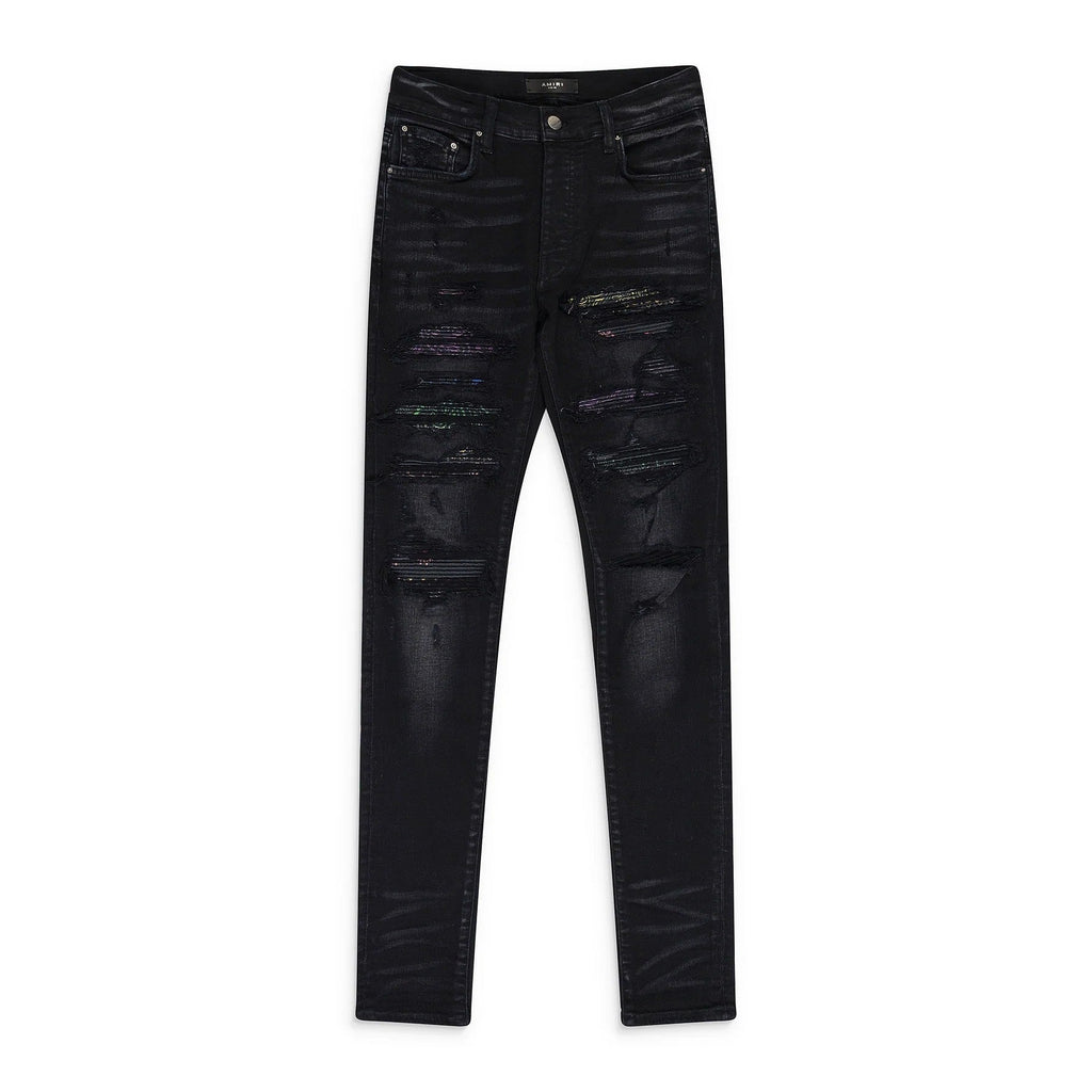 Amiri Jeans Black Rainbow Paisley Thrasher