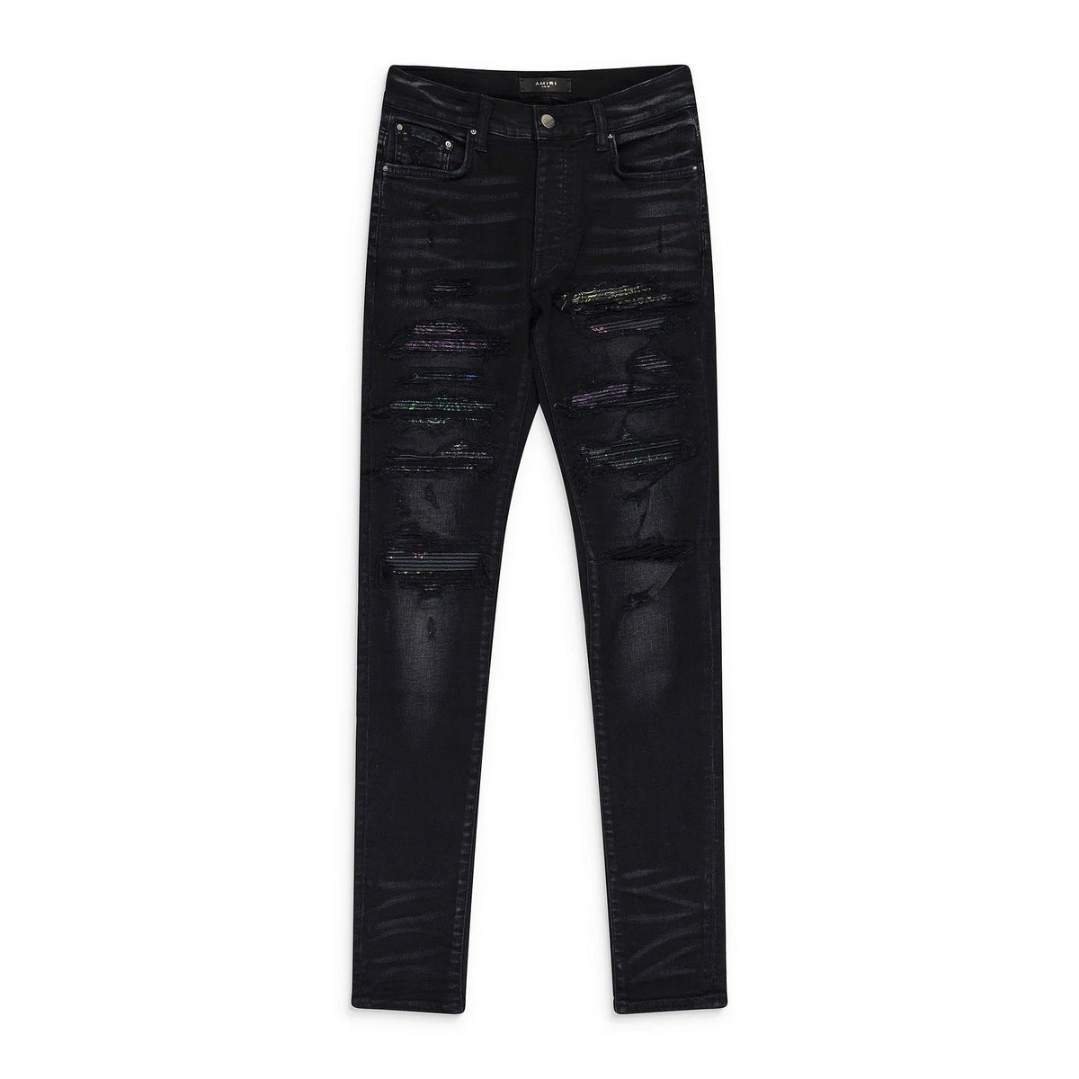 Amiri Jeans Black Rainbow Paisley Thrasher