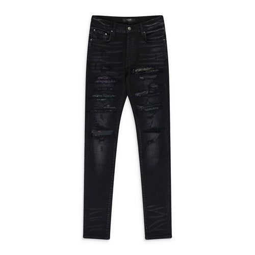 Amiri Jeans Black Rainbow Paisley Thrasher