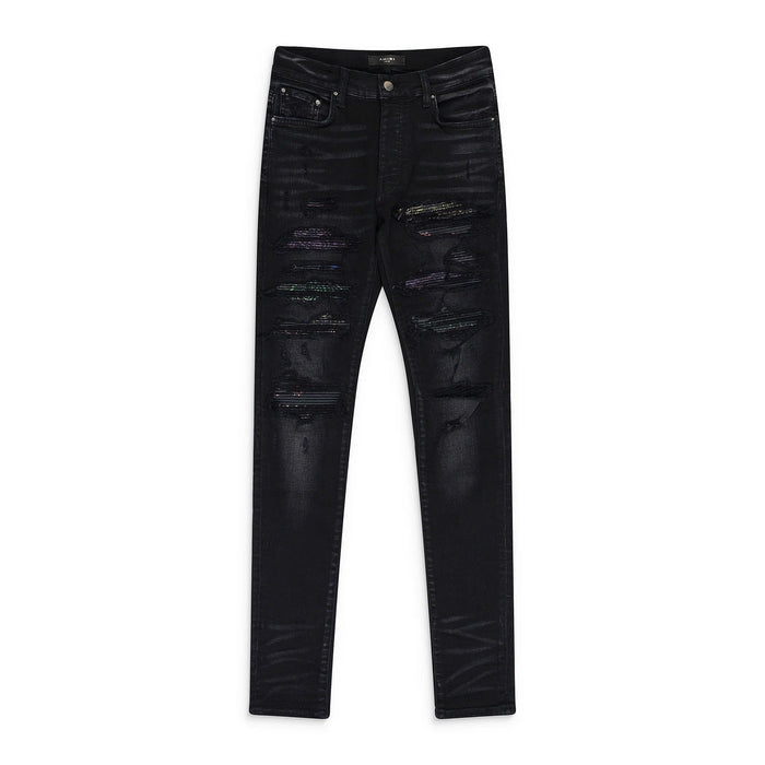 Amiri Jeans Black Rainbow Paisley Thrasher