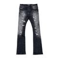 VICIOUS JEANS BLACK EMBELLISHED RHINESTONE FLARE SPYDER ART VC1005