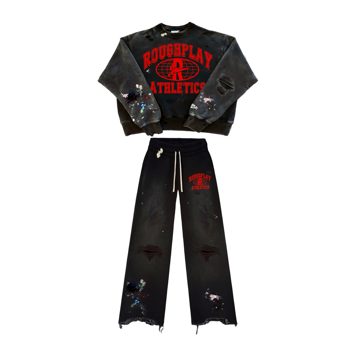 Roughplay Crewneck Set Black Red