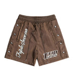 Triple Sevens Shorts Brown Nylon Button