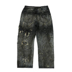 Thug Club Pants Hard-Washed Damaged Denim Black