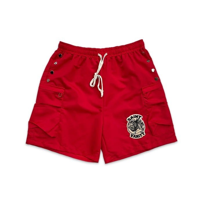 Saint Vanity Shorts Logo Cargo Nylon Red