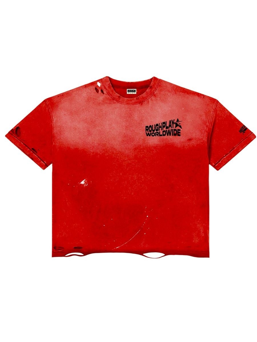 Roughplay Tee Red Black Vintage Side Logo
