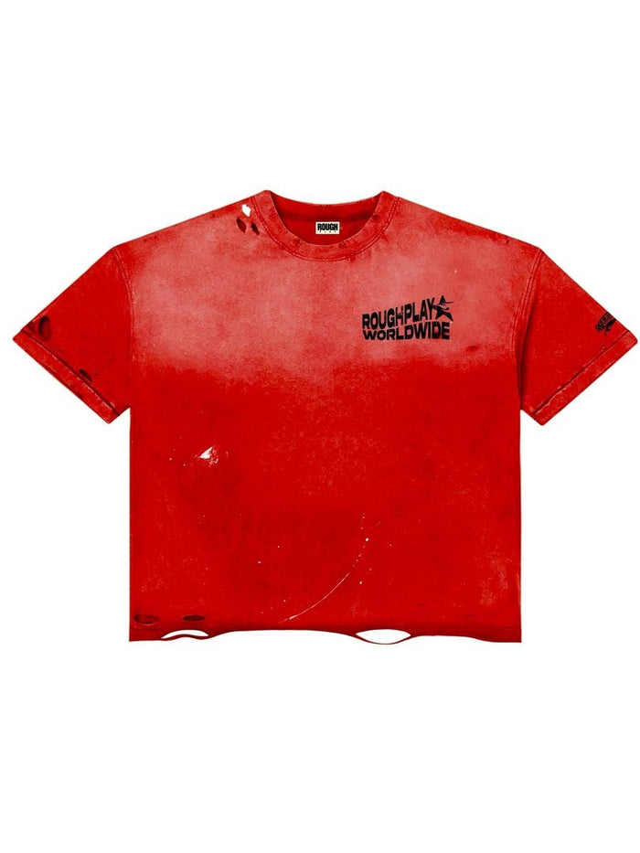 Roughplay Tee Red Black Vintage Side Logo