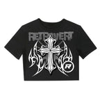 RetroVert Woman's Black CROSS BIKER Set