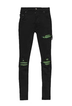 Amiri MX1 Jeans Black Od Green Patch