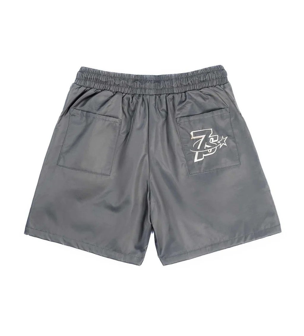 Triple Sevens Shorts Grey Nylon Button