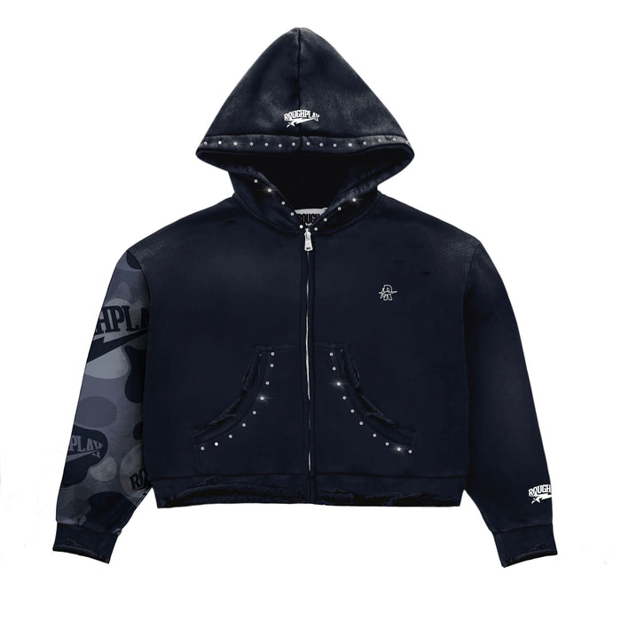 Roughplay Camo Sleeve Navy Hoodie
