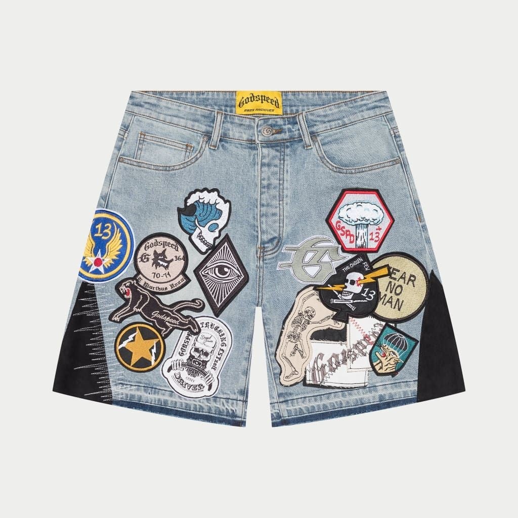 Godspeed Denim Shorts Blue Patchwork v2